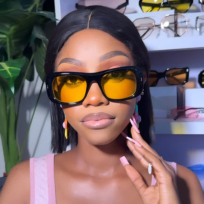 Arrow Decor Square Frame Thick Sunglasses