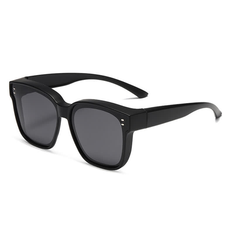 Fit Over Glasses Square Frame Polarized Sunglasses for Women Men