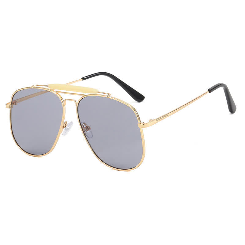Double Bridges Oversized Frame Hipster Aviator Sunglasses