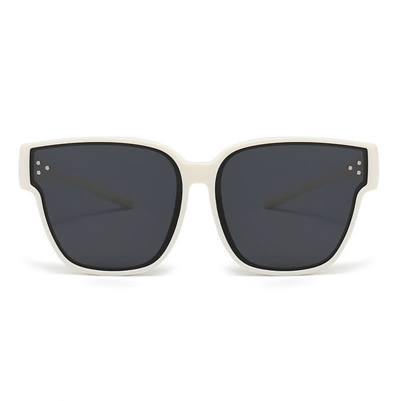 Fit Over Glasses Square Frame Classic Polarized Sunglasses for Women Men