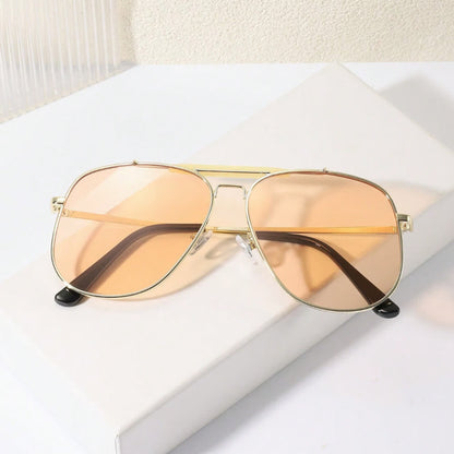 Double Bridges Oversized Frame Hipster Aviator Sunglasses