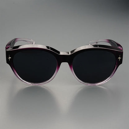 Fit Over Glasses Cat-Eye Star Decor Polarized Sunglasses