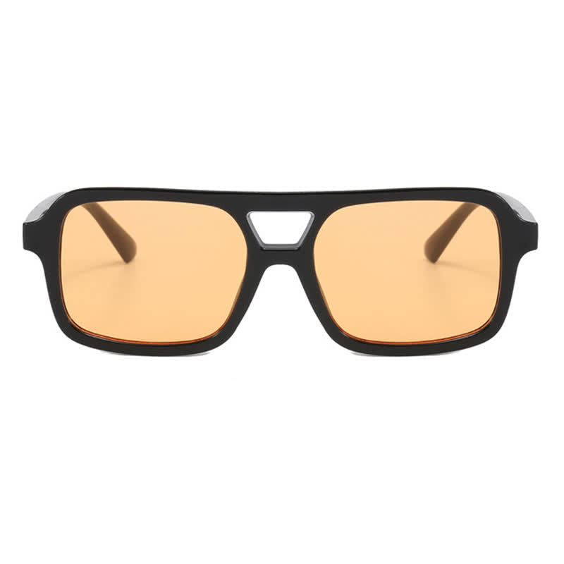 Double Bridges Square Frame Retro Sunglasses