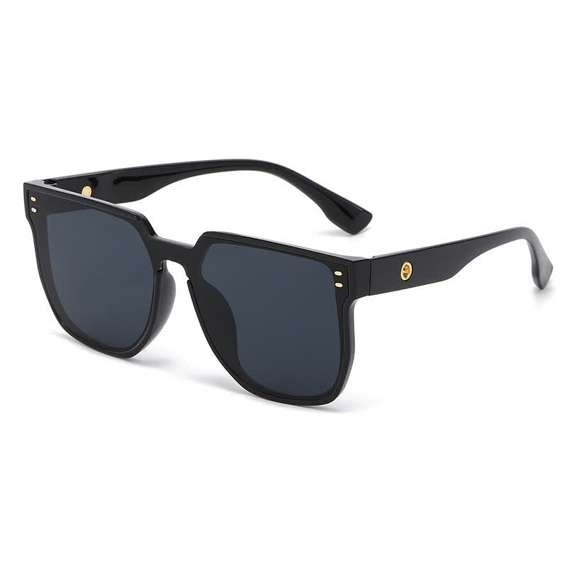 Mirror Lens Square Frame Driving Sunglasses