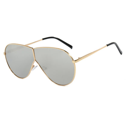 Hipster One-piece Metal Temples Aviator Sunglasses