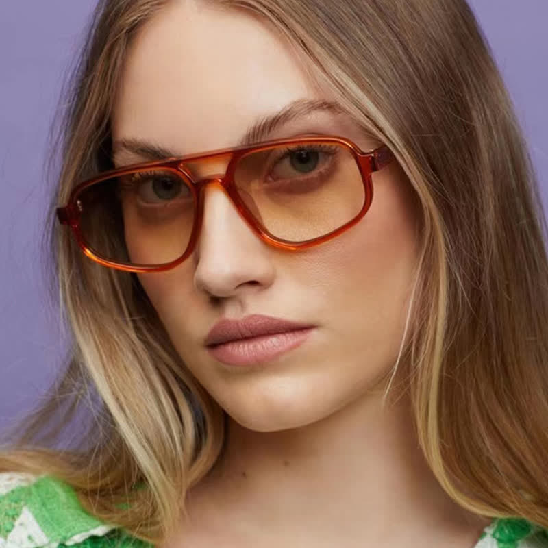 Double Bridges Vintage Aviator Sunglasses