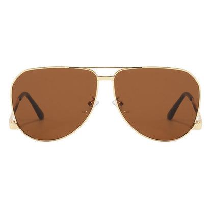 Double Bridges Metal Temples Aviator Sunglasses