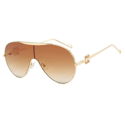 Oversized One-piece Aviator Sunglasses