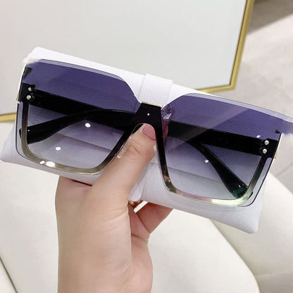 Unisex Square Rimless Oversized Sunglasses