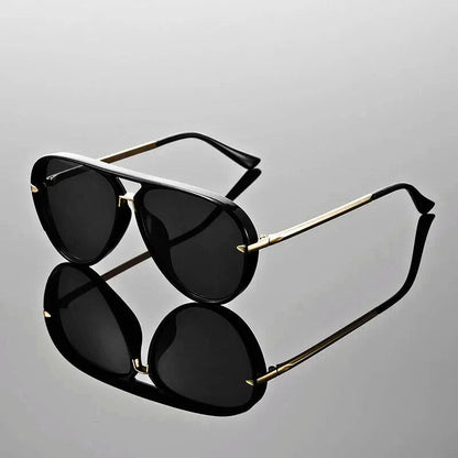 Double Bridges Metal Temples Aviator Sunglasses