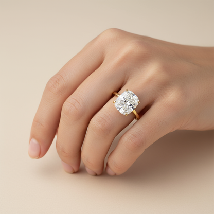 Cushion Cut Solitaire Diamond Ring – A Classic Promise for Your Forever