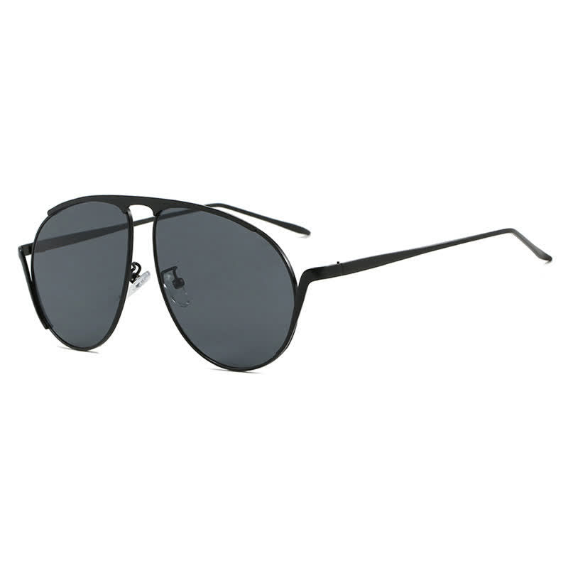 Hipster Metal Temples Aviator Sunglasses