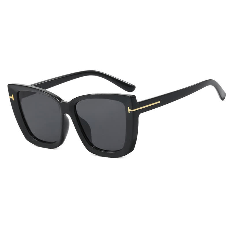 'T' Design Square Frame Oversized Sunglasses