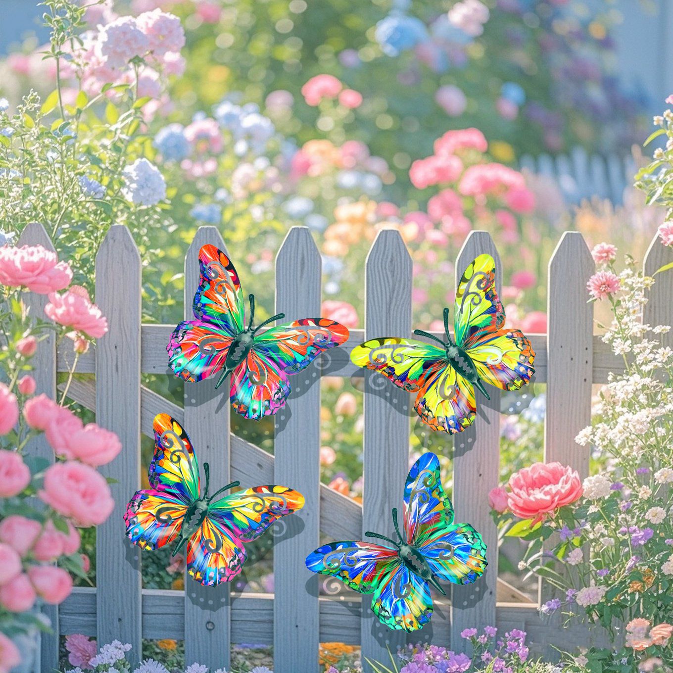 4Pcs Butterfly Metal Wall Decor