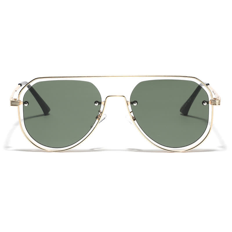 Vintage Double Bridges Hollow-out Aviator Sunglasses