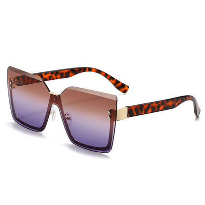 Unisex Square Rimless Oversized Sunglasses