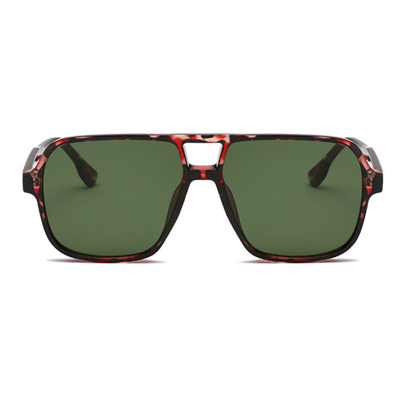Double Bridges Square Frame Vintage Sunglasses