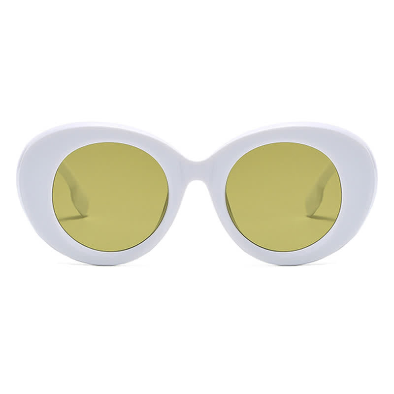 Round Thick Frame Hipster Oversized Sunglasses