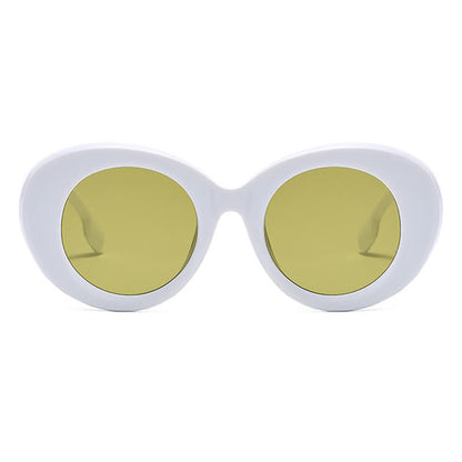Round Thick Frame Hipster Oversized Sunglasses