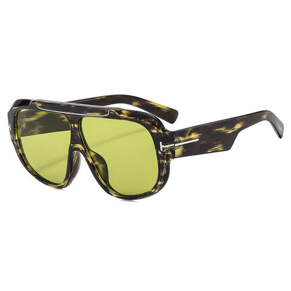 'T' Design Oversized Aviator Sunglasses