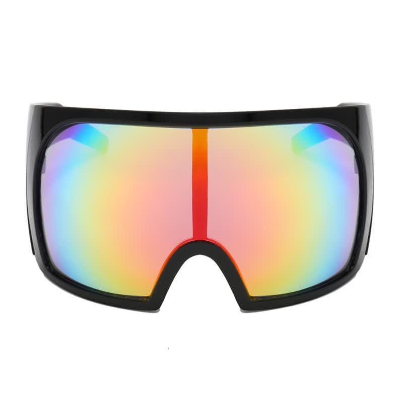 One-piece Lens Oversized Wrap Around Futuristic Sunglasses For Outdoor Sports
