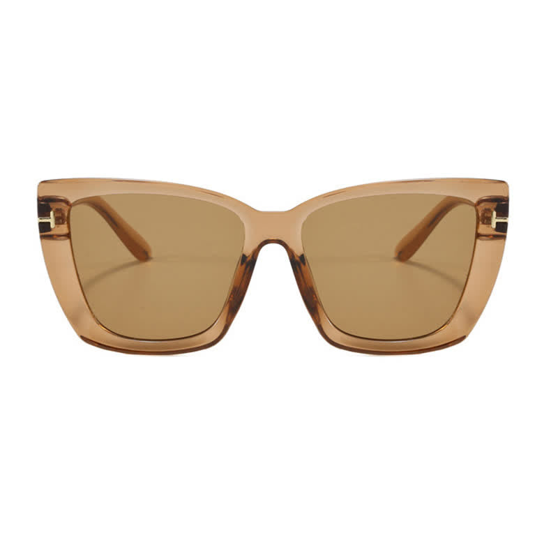 'T' Design Square Frame Oversized Sunglasses