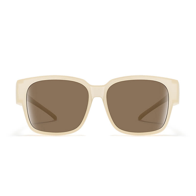 Fit Over Glasses Square Frame Polarized Sunglasses for Women Men