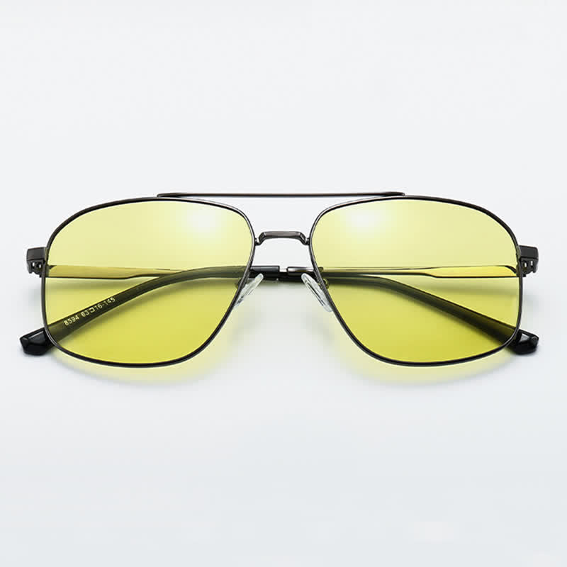Double Bridges Polarized Photochromic Aviator Sunglasses for Driving