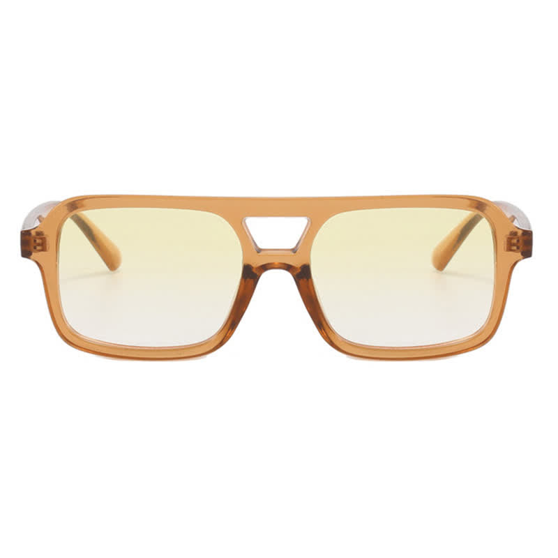 Double Bridges Square Frame Retro Sunglasses