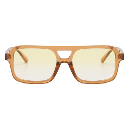 Double Bridges Square Frame Retro Sunglasses
