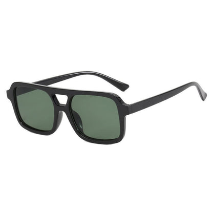 Double Bridges Square Frame Retro Sunglasses