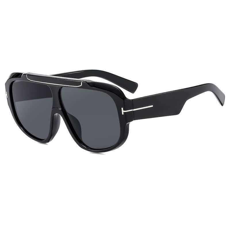 'T' Design Oversized Aviator Sunglasses