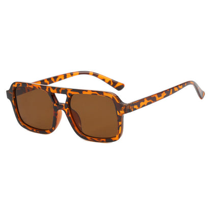 Double Bridges Square Frame Retro Sunglasses