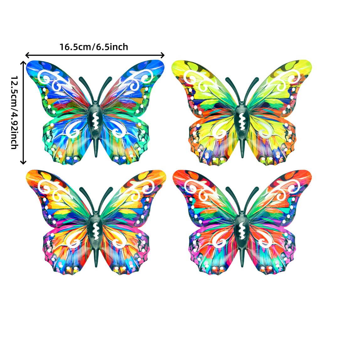 4Pcs Butterfly Metal Wall Decor