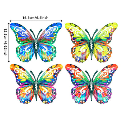 4Pcs Butterfly Metal Wall Decor
