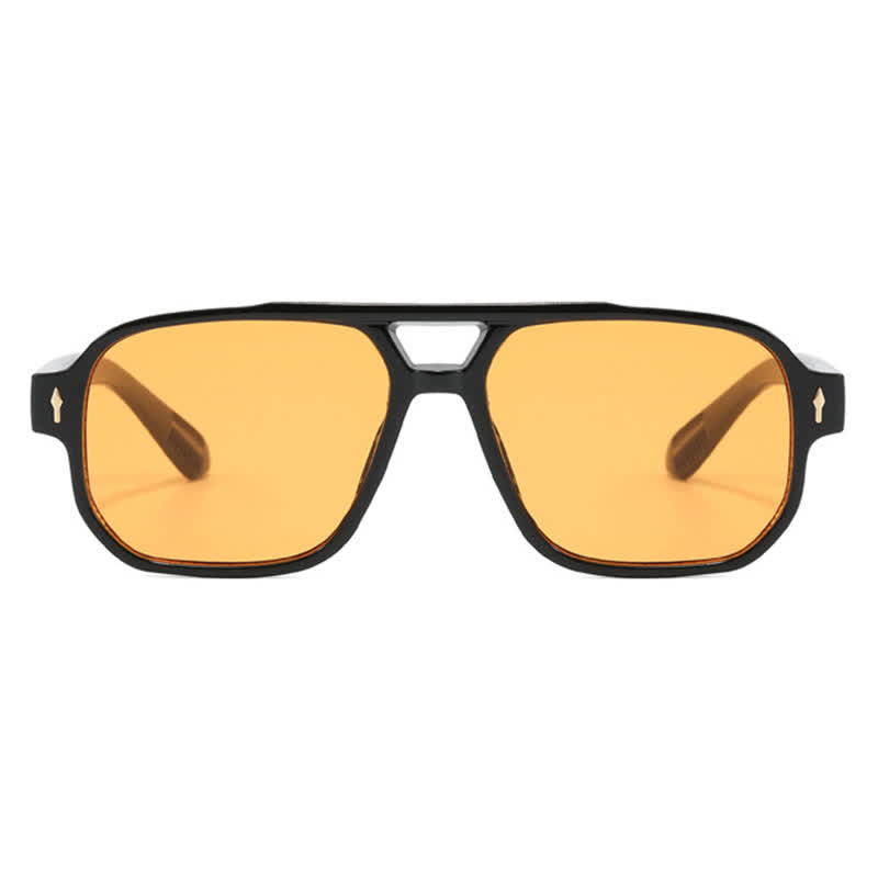 Square Frame Double Bridges Vintage Sunglasses