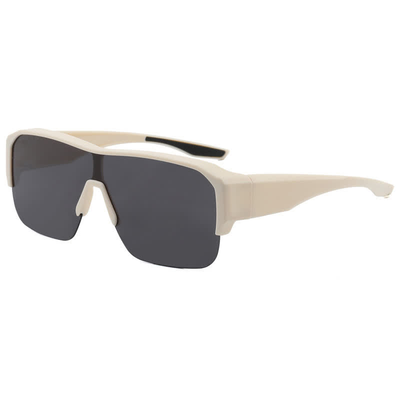 Fit Over Glasses Semi-Rimless Polarized Sunglasses for Sports&Driving