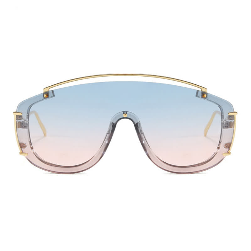 One-piece Oversized Aviator Sunglasses