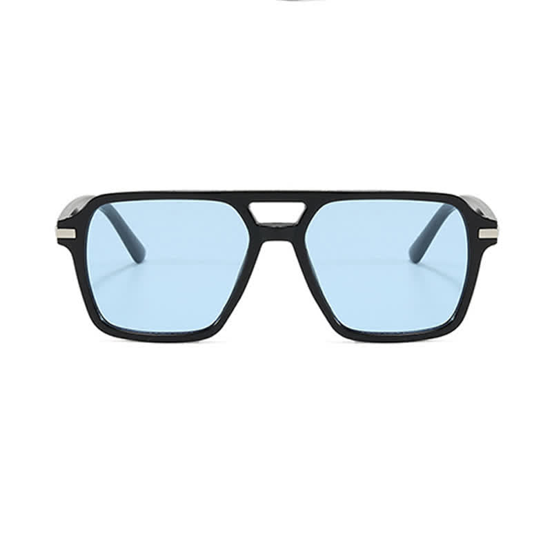 Square Frame Double Bridges Classic Sunglasses