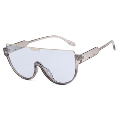 Oversized Frame Semi-Rimless Aviator Sunglasses