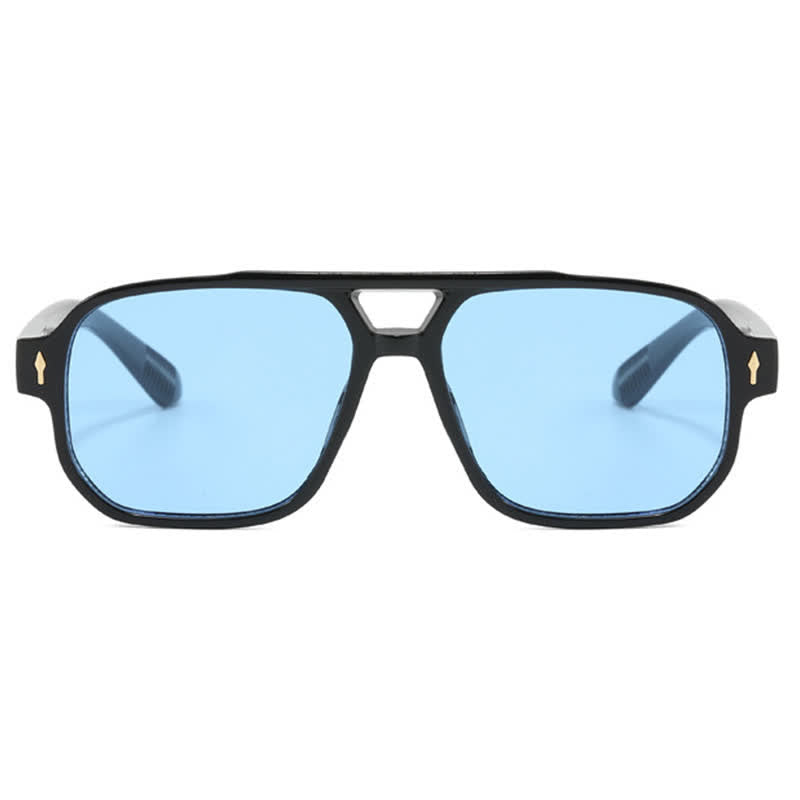 Square Frame Double Bridges Vintage Sunglasses
