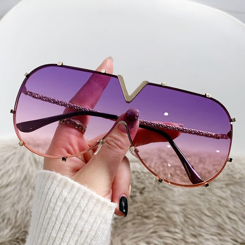 'V' Design Hipster Aviator Sunglasses