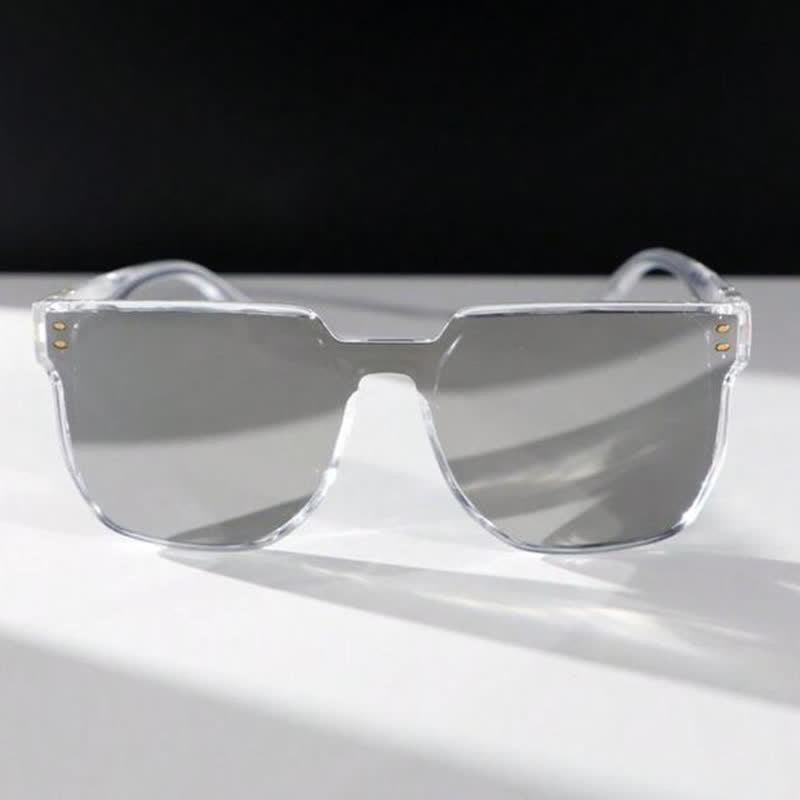 Mirror Lens Square Frame Driving Sunglasses
