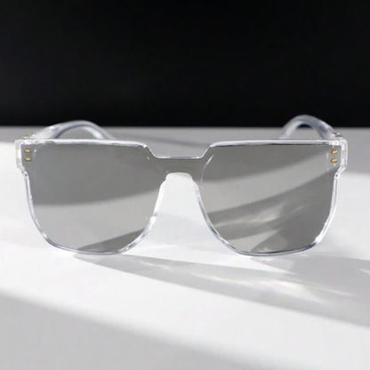 Mirror Lens Square Frame Driving Sunglasses
