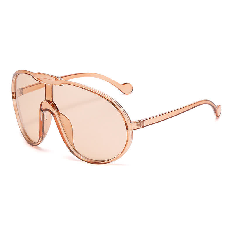 One Piece Oversized Aviator Sunglasses