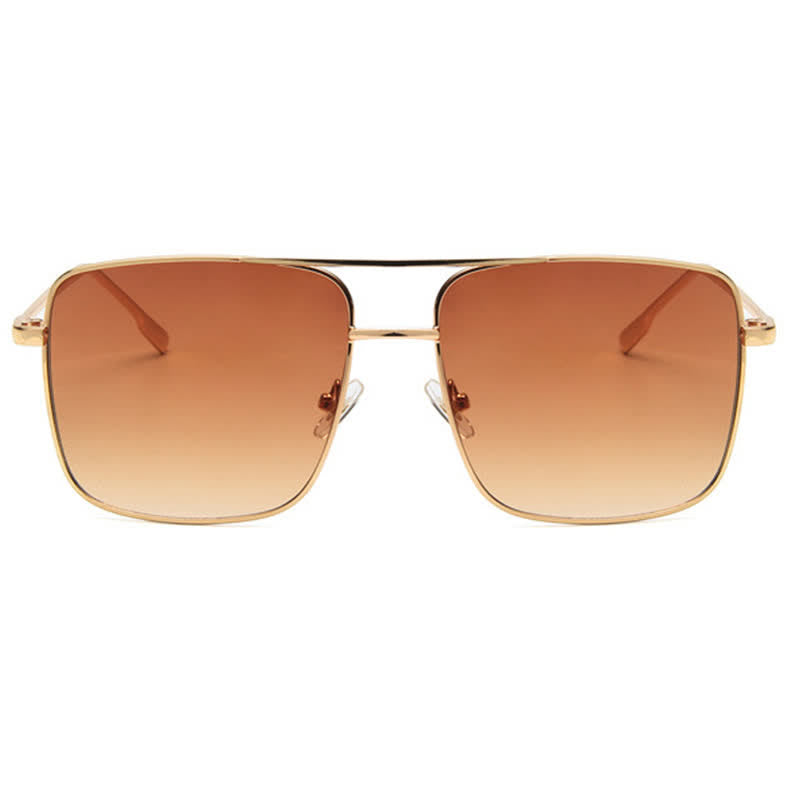 Retro Classic Square Frame Double Bridges Sunglasses