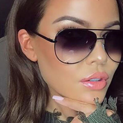 Vintage Double Bridges Aviator Frame Sunglasses For Driving