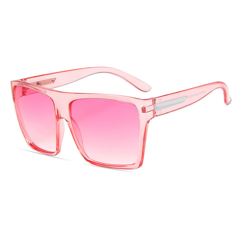 Flat Top Oversized Square Frame Fashion Sunglasses