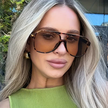 Double Bridges Fashion Aviator Sunglasses