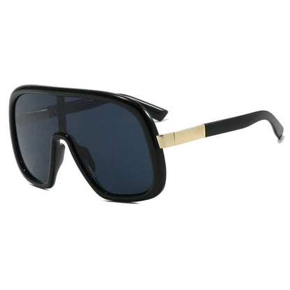Flat Top Double Bridges Oversized Trendy Aviator Sunglasses
